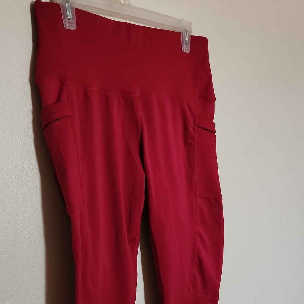 Red High-Waisted Leggings